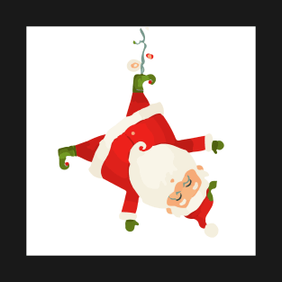 Christmas Santa Hanging from the Chimney T-Shirt