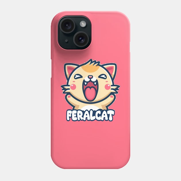 feral cat Phone Case by AOAOCreation