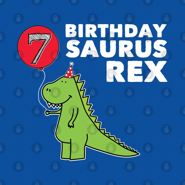 7th Birthday Green Dinosaur by HungryDinoDesign