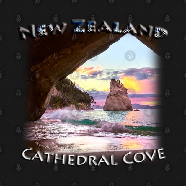 New Zealand - Cathedral Cove by TouristMerch