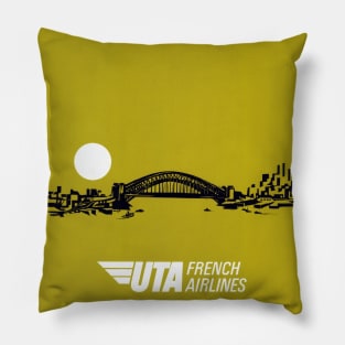 Vintage Travel Poster UTA French Airlines Australia Pillow