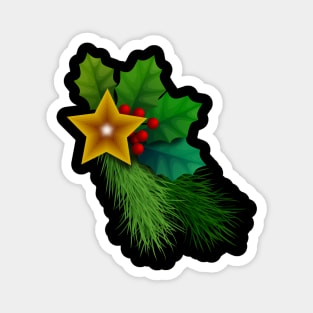 Christmas Holly Berry Tree Decoration Magnet