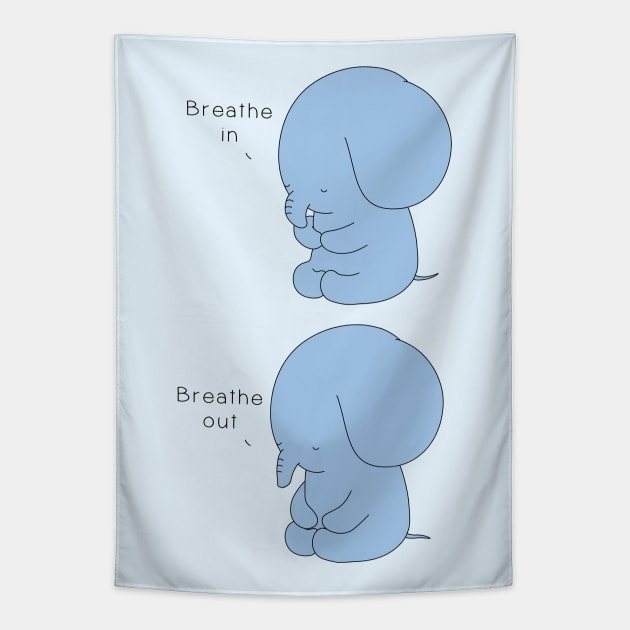 Deep Breathing Elephant Tapestry by Jang_and_Fox