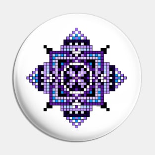 small purple pocket size pixelated mandala Pin