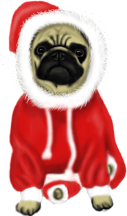 Funny Santa Pug Christmas Dog Lovers Gift Magnet