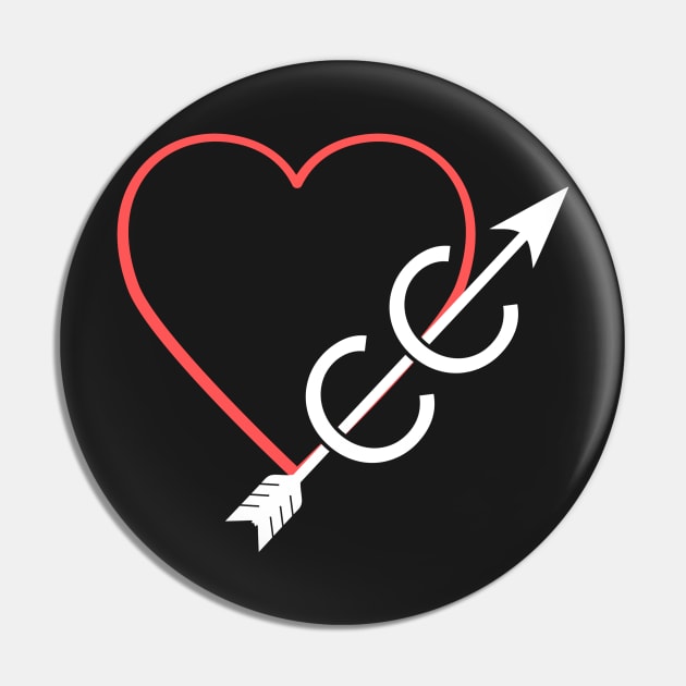 Heart And Cross Country Pin by MeatMan