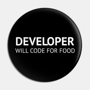 Developer will code for food Pin