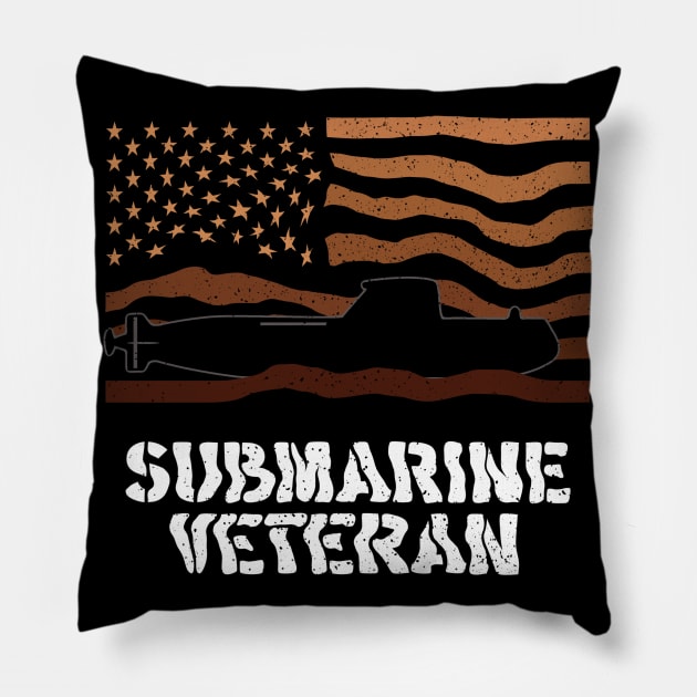 Submarine veteran USA American hero veterans day Pillow by design-lab-berlin