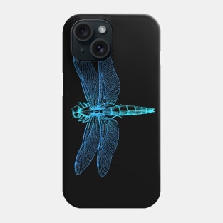 Dramabite Vintage retro dragonfly scientific illustration entomologist Phone Case