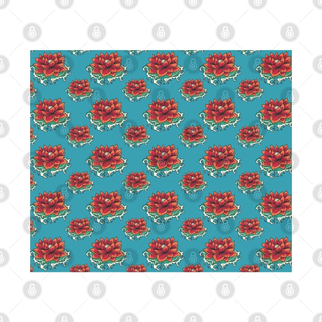 Vintage Japanese Lotus pattern by thehollowpoint