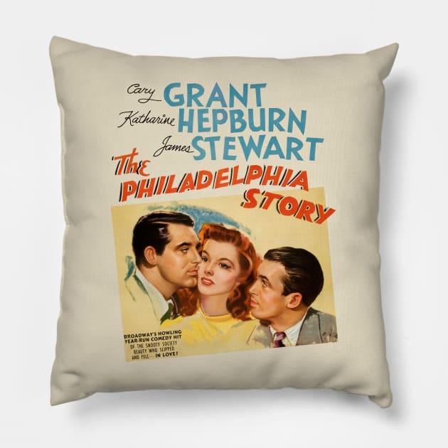 The Philadelphia Story Movie Poster Pillow by MovieFunTime