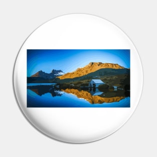 Water Reflections of Cradle Mountain Digital Painting Pin