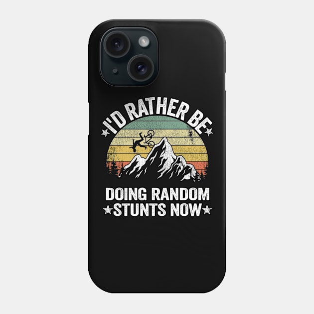 Funny Downhill Mountain Biking Gift Vintage MTB Stunts Quote Phone Case by Kuehni