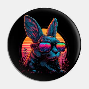 Retrowave Bunny Pin