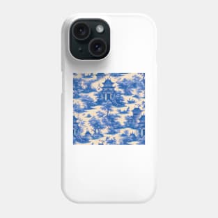 Traditional style blue and white chinoiserie toile Phone Case