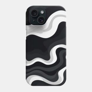 Monochrome Waves: Modern Abstract Ebb and Flow Phone Case