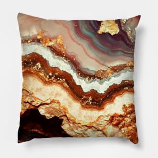 Agate Geode Gold Texture Pillow