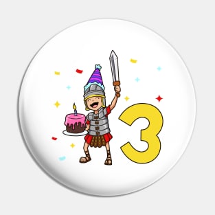 I am 3 with Centurion - kids birthday 3 years old Pin