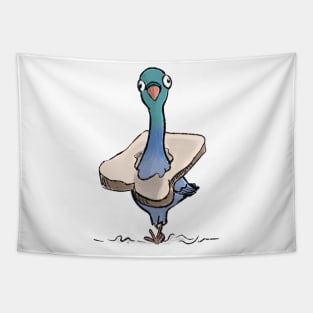 Pigeon with Bread Necklace (front print version) Tapestry