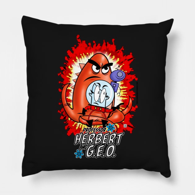 Professor Herbert and Geo: Adventure Team! Pillow by StudioSiskart 