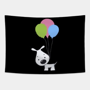 Dog And Baloon Cute Funny Tapestry