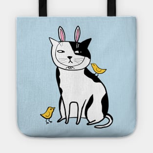 Easter Cat With Chicks Tote