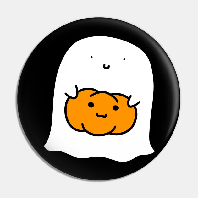 Ghost Holding a Pumpkin Pin by saradaboru
