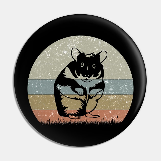 Hamster lover retro vintage sunset Pin by PhiloArt