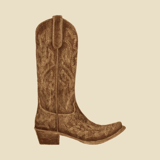 Brown Cowgirl Boot by AnyoneCanYeehaw