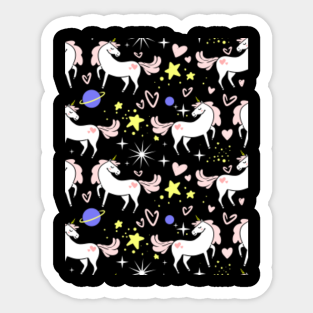 Unicorn Pattern Stickers Teepublic