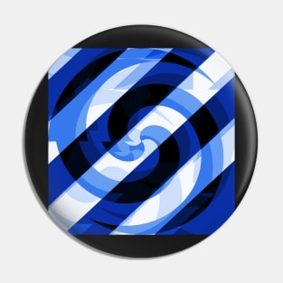 Blue spirals with white and black Pin