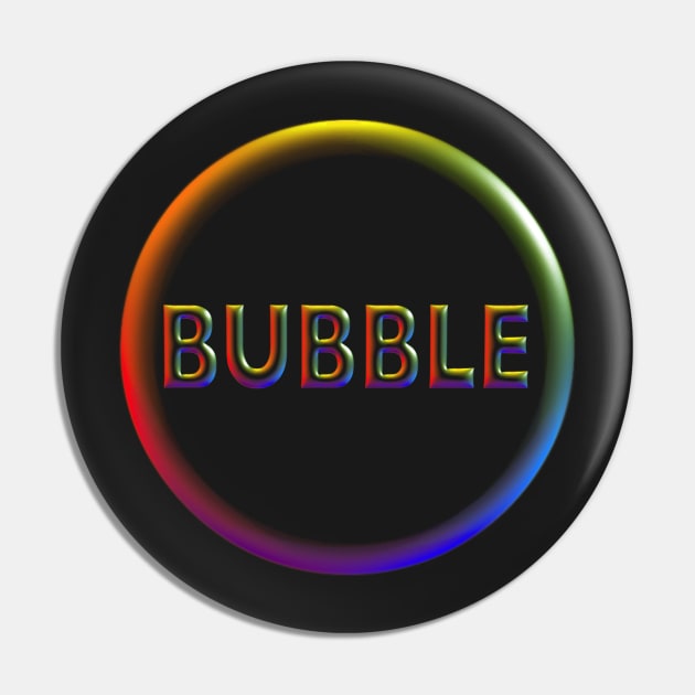 Bubble in Rainbow Colors Logo-Style Design Pin by Suzette Ransome Illustration & Design