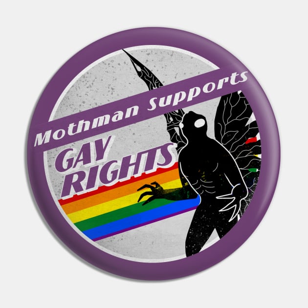 Gay Pride Mothman Pin by creepvrs