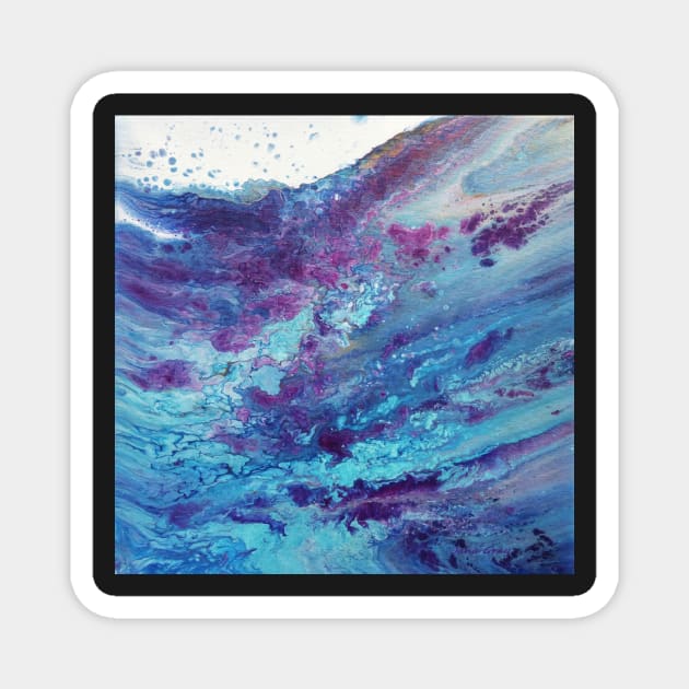 Waves Acrylic Flow Painting Magnet by JMarieDesigns