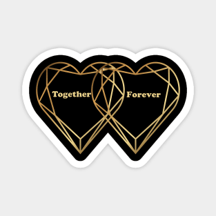 Together Forever Metallic Hearts Magnet