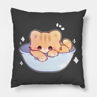 Kitty in a Bowl Pillow