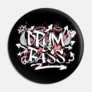 DRUM AND BASS  - Graffiti Steez (Pink/White) Pin