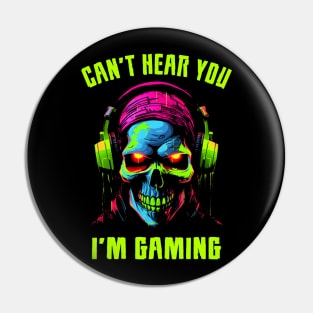 Gamer for Boys Teens Video Gaming Funny Skull Pin