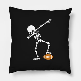 Dab dabbing skeleton rugby - American football Pillow