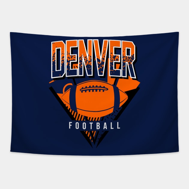 Denver Football Retro Gameday Tapestry by funandgames