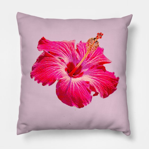 Hibiscus Summer Print Pillow by Asilynn