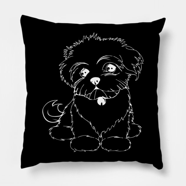 cute poodle Pillow by Logisstudio