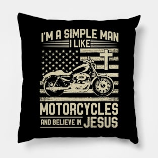 Motorcycles & Jesus Christian Biker Motorcycle Pillow