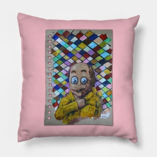 Duck Goblin 2 | DuckMan Yellow Raincoat Goblin | Lowbrow Pop Surreal Art | Horror Masterpiece | Original Oil Painting By Tyler Tilley Pillow