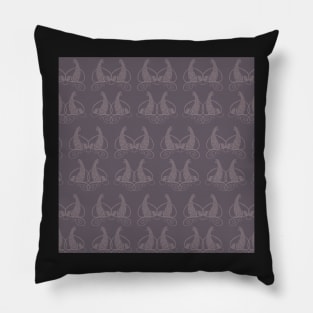 Cat & Mouse - Aubergine Pillow