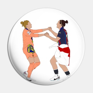 Sandra Paños and Lucy Bronze Celebration Pin