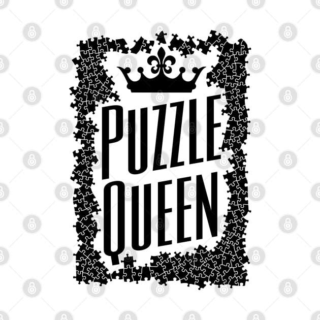 Puzzle Queen Crown Jigsaw Pieces Puzzler Hobbyist Funny by Grandeduc