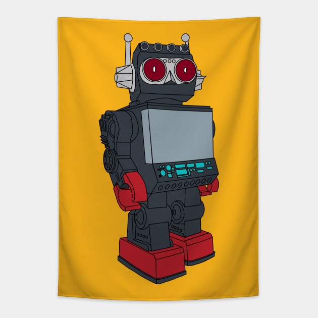 Vintage Saturn Robot from 1980s Tapestry by JoniGepp