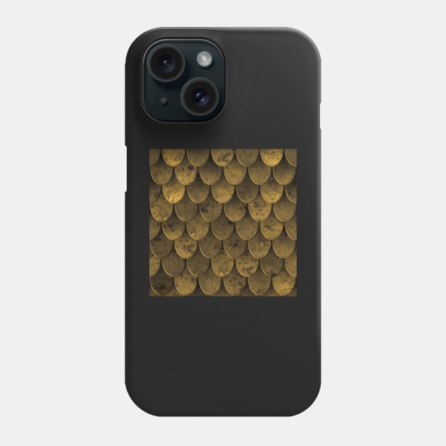 Scaled Gold Phone Case by implexity