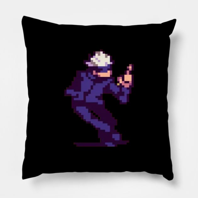 Gojo 8bit Pillow by Kopi Aiko Art